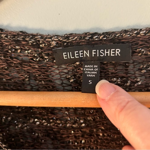 Eileen Fisher Wrapped Sparkle Jacquard Sweater.  Size Small. - Picture 4 of 11